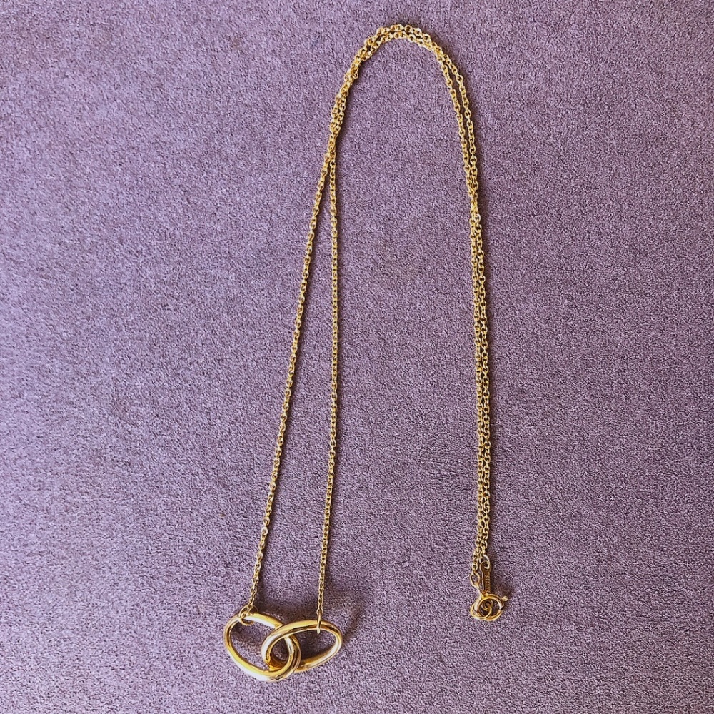 Tiffany &Co 18k Yellow Gold Elsa Peretti Oval Double loop necklace